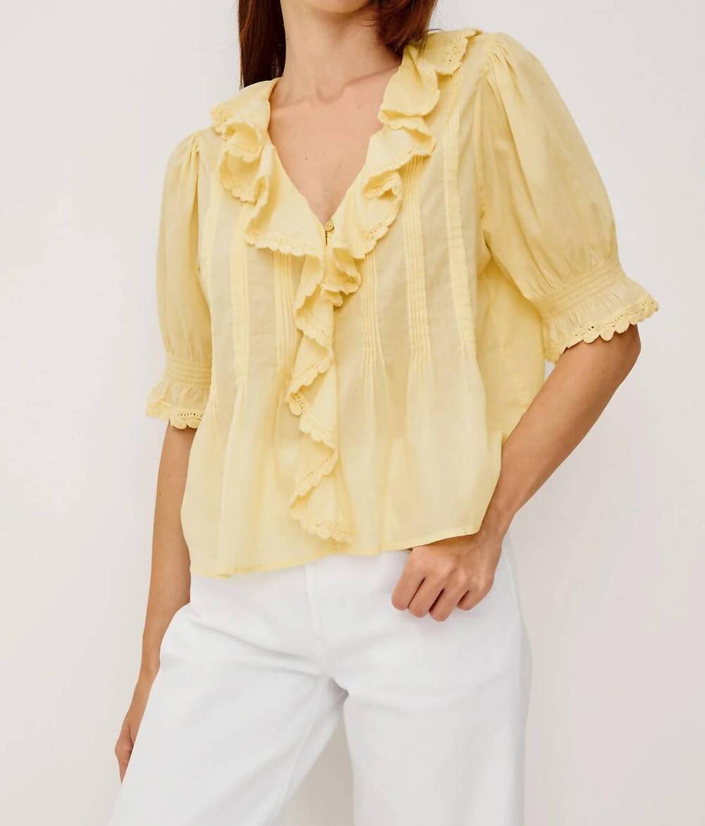 NEW RAILS bloom ruffle top in sunshine